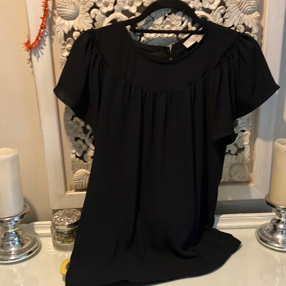 Black Flutter Sleeve Top